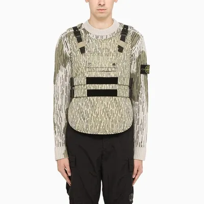 Stone Island Printed Ecrù Waistcoat