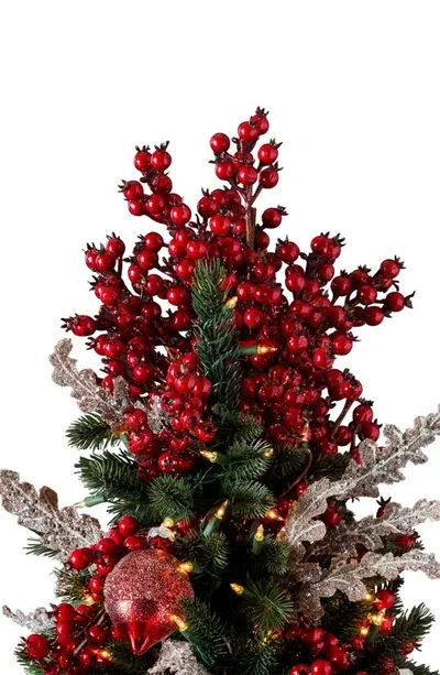 Balsam Hill Berry Bouquet Tree Topper In Red