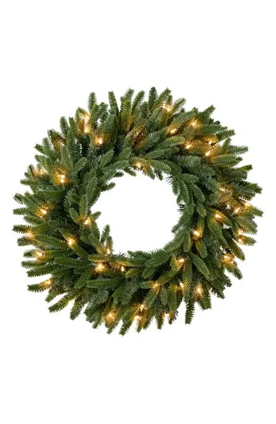 Balsam Hill Pre Lit Fraser Fir Artificial Wreath In Led Clear