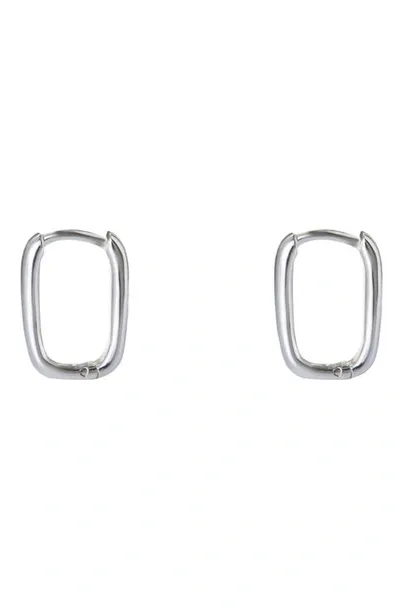 Argento Vivo Sterling Silver Oblong Hoop Earrings In Silver