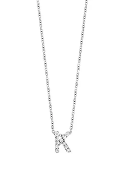 Bony Levy 18k Gold Pavé Diamond Initial Pendant Necklace In White Gold - K