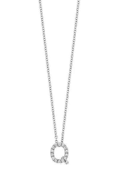 Bony Levy 18k Gold Pavé Diamond Initial Pendant Necklace In White Gold - Q