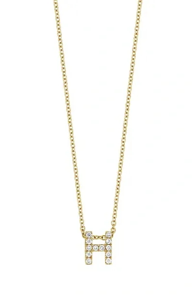 Bony Levy 18k Gold Pavé Diamond Initial Pendant Necklace In Yellow Gold - H