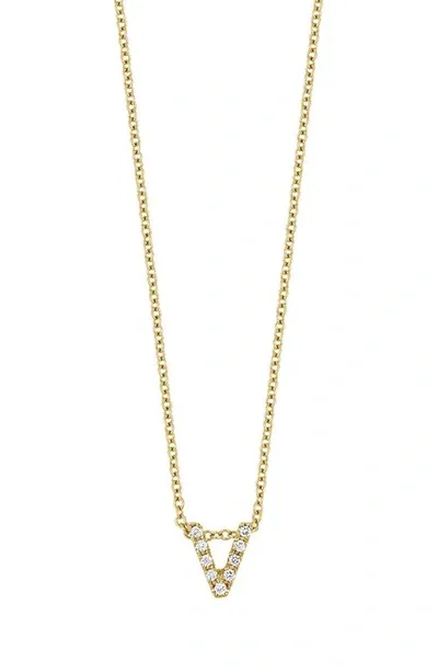 Bony Levy 18k Gold Pavé Diamond Initial Pendant Necklace In Yellow Gold - V