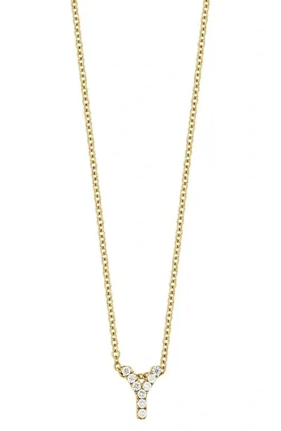 Bony Levy 18k Gold Pavé Diamond Initial Pendant Necklace In Yellow Gold - Y