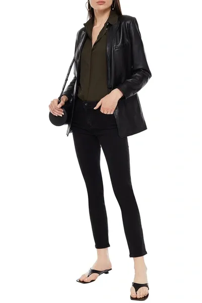 Ag Mid-rise Slim-leg Jeans In Black