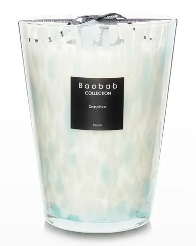 Baobab Collection Max 24 Sapphire Pearls Scented Candle In Blue/wht