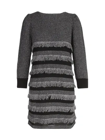 Twinset L/s Dress W/lurex Fringes