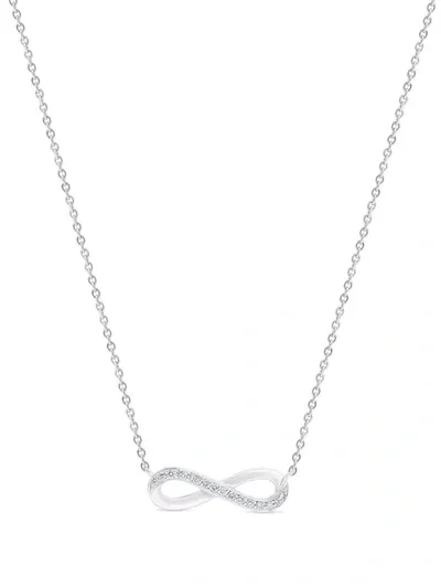 De Beers Jewellers 18kt White Gold Infinity Diamond Necklace In Silber