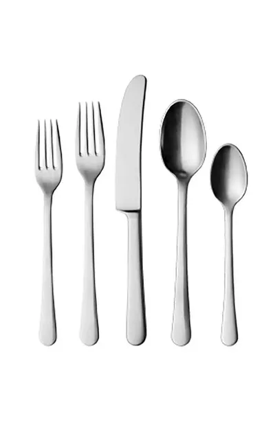 Georg Jensen Copenhagen Five-piece Matte Flatware Place Setting In Silver