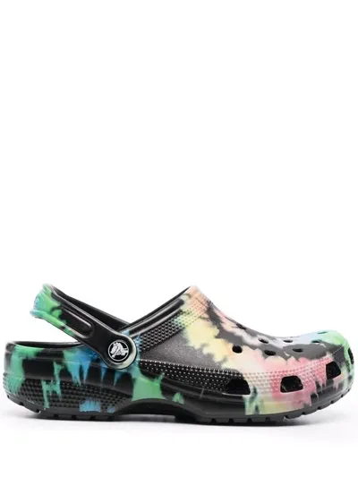 Crocs Tie Dye-print Sandals In Black