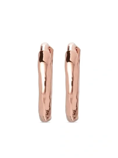 Monica Vinader Rose Gold Plated Vermeil Silver Ziggy Huggie Hoop Earrings