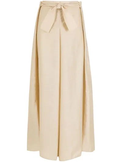 Amir Slama Box-pleat Palazzo Pants In Neutrals