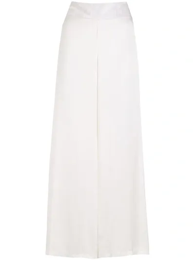 Amir Slama Silk Palazzo Pants In White