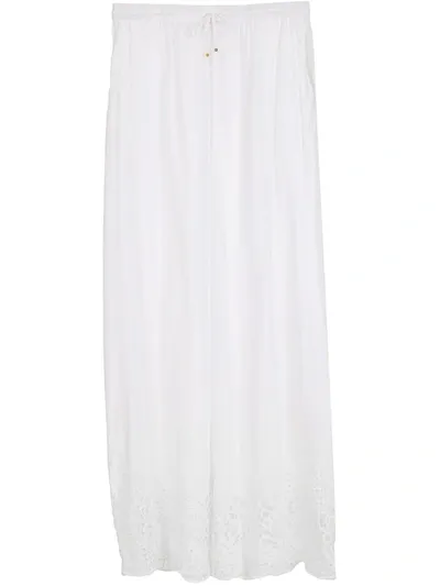 Amir Slama Broderie-anglaise Palazzo Pants In White