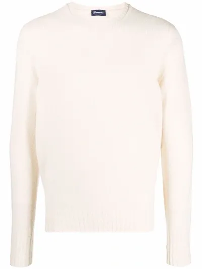 Drumohr Long-sleeve Knitted Jumper In Neutrals