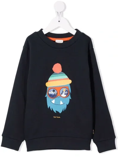 Paul Smith Junior Kids' Graphic Print Sweatshirt In Blue