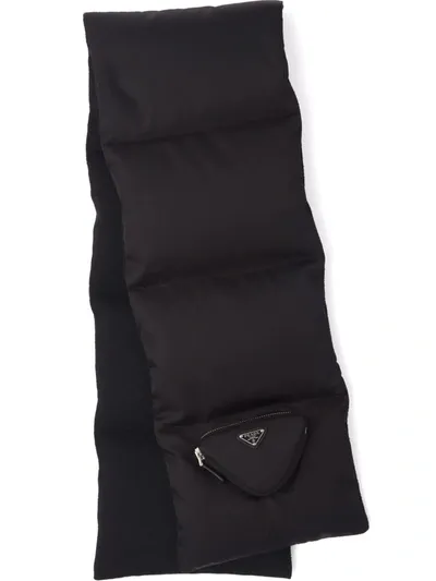 Prada Re-nylon Padded Scarf In Nero