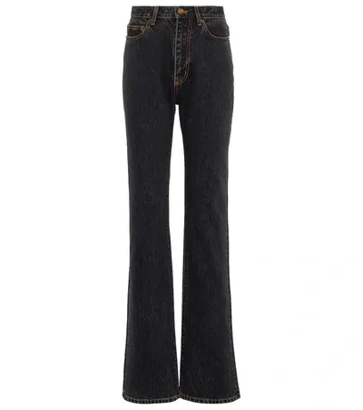 Saint Laurent Flared High-rise Jeans In Blau