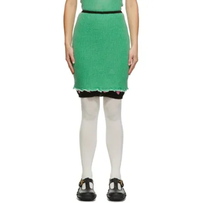 Cormio Green Alexia Contrast Skirt In Green/black