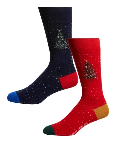 Pantherella Men's Scott-nichol Christmas Tree 2-pack Socks In Gift Box