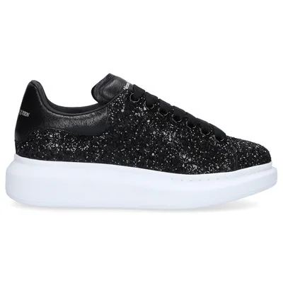 Alexander Mcqueen Oversized Black Glitter Trainers