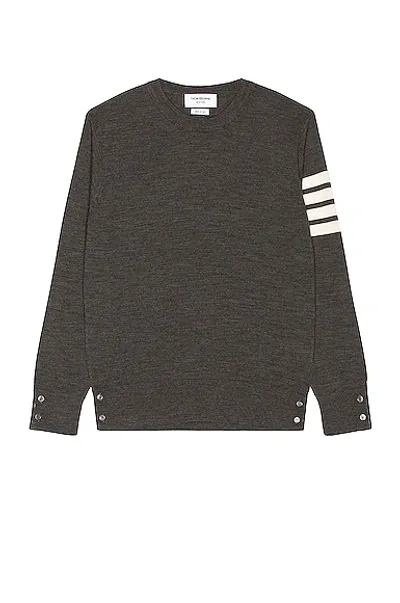 Thom Browne Sustainable Merino Classic Crew Sweater In Green