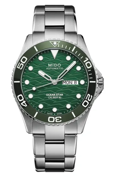 Mido Ocean Star 200c Caliber 80 Watch, 42.5 Mm In Green/silver