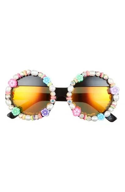 Rad + Refined Summer Of Love 50mm Round Sunglasses In Orange