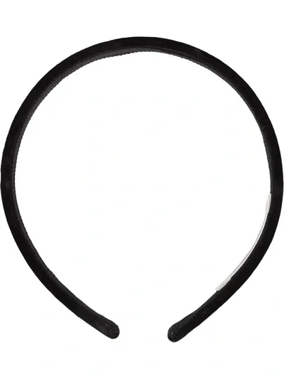 Jennifer Behr Lacey Silk Velvet Hairband In Black