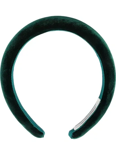 Jennifer Behr Tori Velvet Headband In Emerald