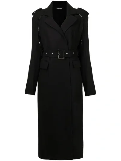 Boyarovskaya Belted Long Trench Coat In Black