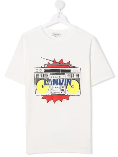 Lanvin Enfant Kids' Graphic-print Cotton T-shirt In White