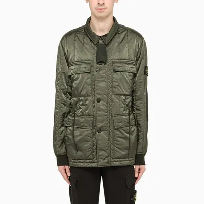 Stone Island Green Nylon Down Jacket