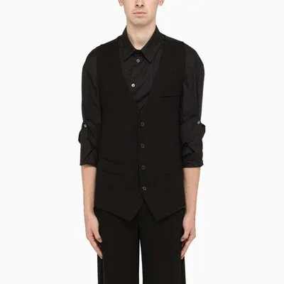 Ann Demeulemeester Black Wool Lace Vest