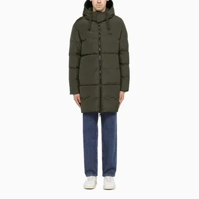 Apc Khaki Padded Jacket In Green