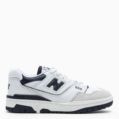 New Balance White/navy Bb550 Sneakers