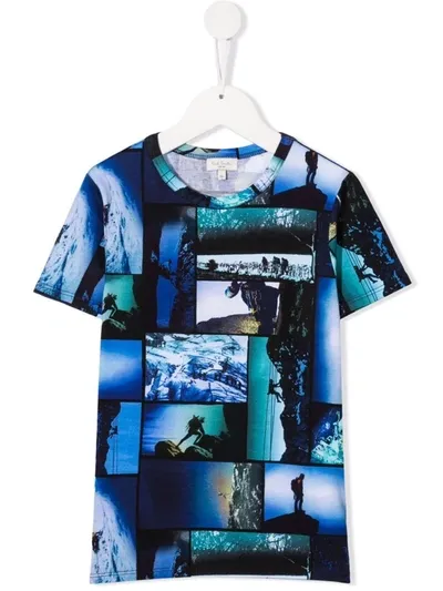 Paul Smith Junior Kids' Photograph-print T-shirt In Blue