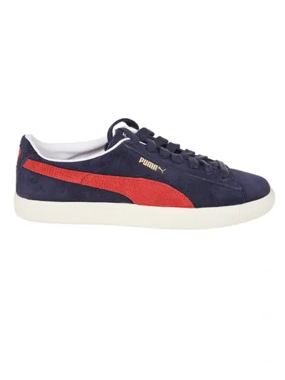 Puma Ble And Red Suede Sneakers