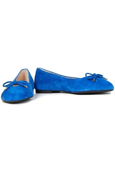 Stuart Weitzman Gabby Suede Ballet Flats In Cobalt Blue