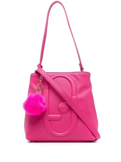 Liu •jo Embossed Monogram Tote Bag In Pink