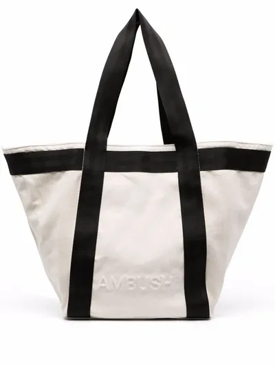 Ambush Medium Logo-embossed Tote Bag In Neutrals