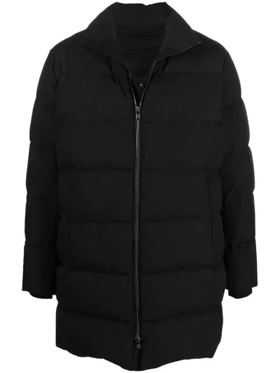 Emporio Armani Quilted Puffer Coat In Black