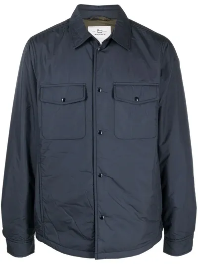 Woolrich Alaskan Microfiber Overshirt In Melton Blue