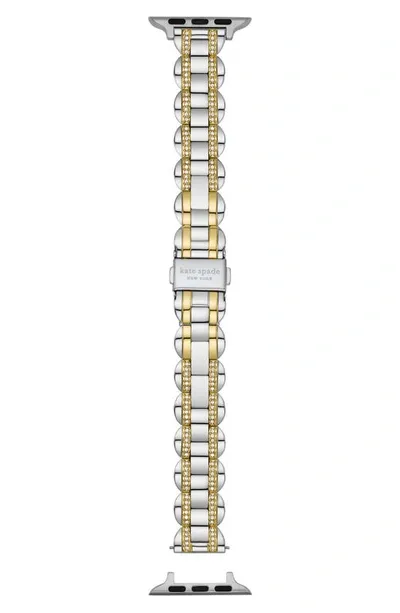 Kate Spade New York Scallop 16mm Apple Watch® Pavé Bracelet Watchband In Two Tone