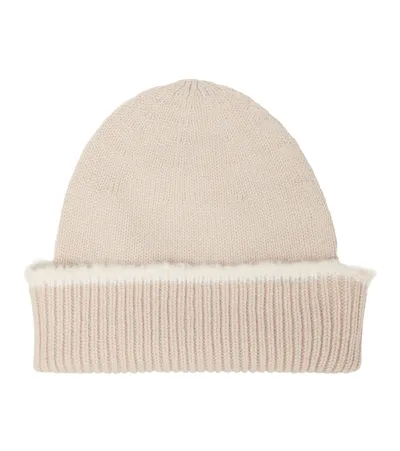 Barrie Ribbed-knit Cashmere Beanie In Beige