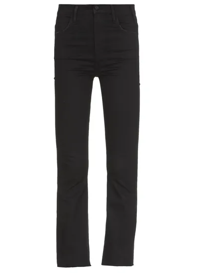 Mother The Hustler Ankle Fray Jeans In Black