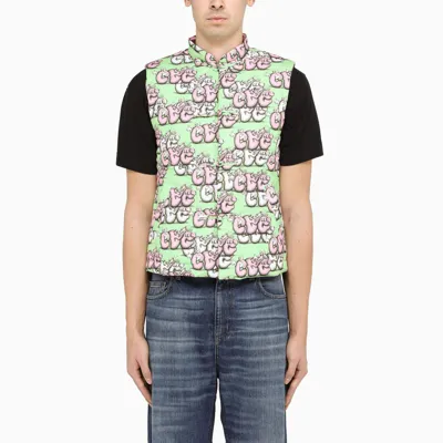 Comme Des Garçons Shirt Green/pink Kaws Waistcoat