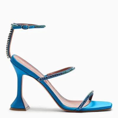 Amina Muaddi Blue Gilda High Sandals