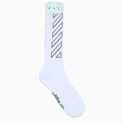 Off-white Diag Outline Mid Length Socks In White